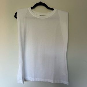 NWOT Zara Padded Shoulder Top